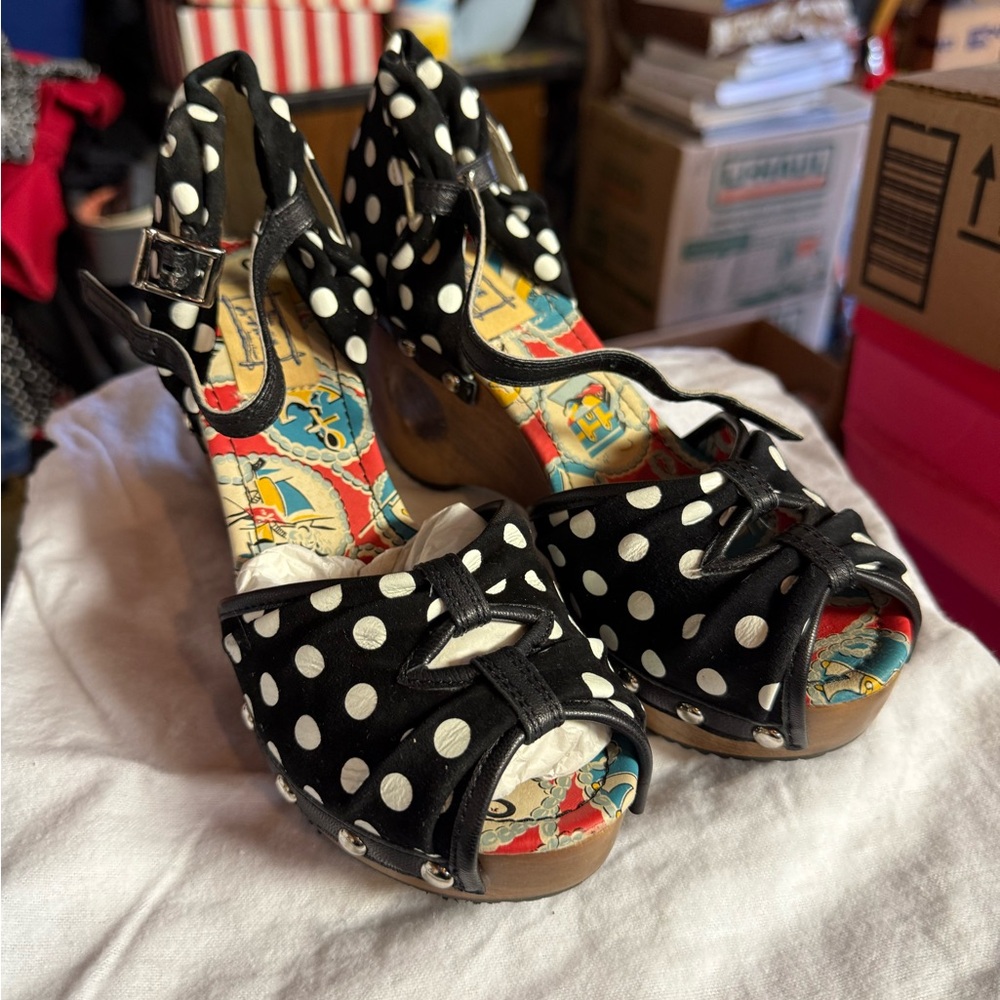 Polka Dot Peep Toe Women's Shoes